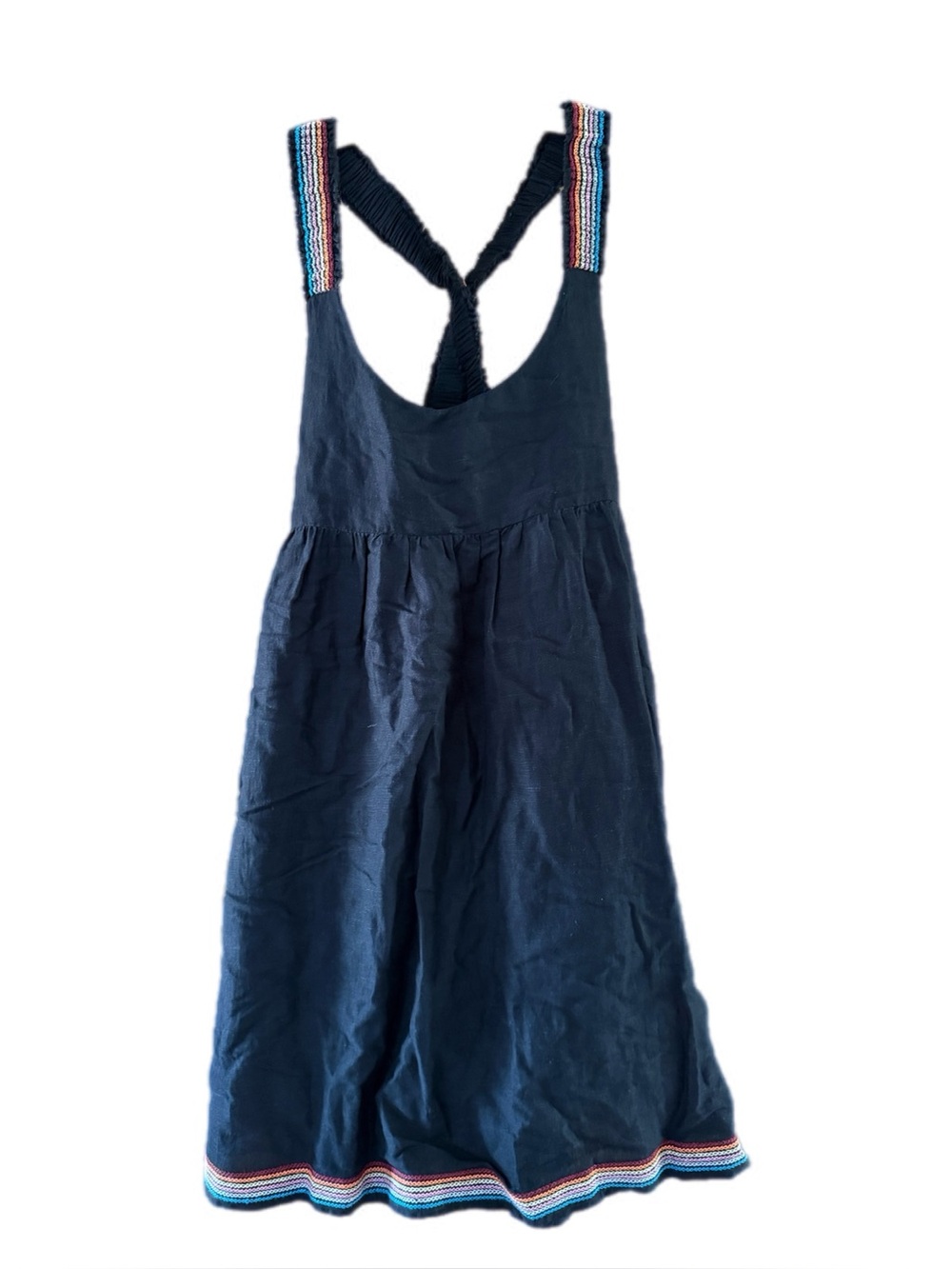 Solid & Striped The Jamie Dress Blackout Linen Blend Embroidered Strap NWT - Picture 5 of 11